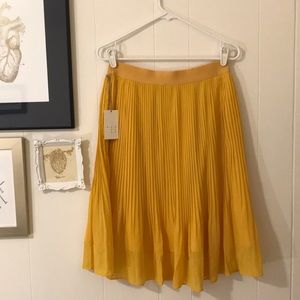 Yellow Pleated Skirt